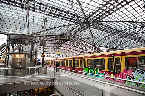  Inside of Berlim Central Station (Berlin Hauptbahnohf) - the largest crossing station in Europe  - Berlin city - Berlin state - Germany