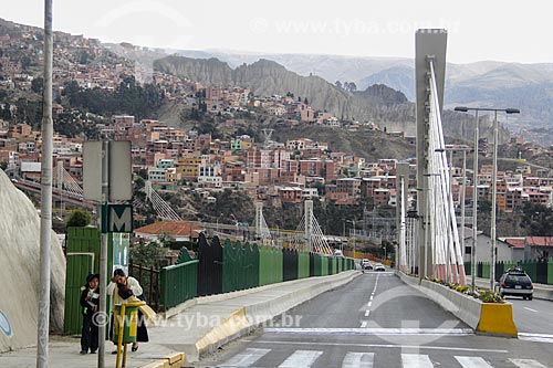  Puente de las Americas (Americas Bridge) - bridge that connects the neighborhood of Miraflores and Sopocachi over the Central Urban Park  - La Paz city - La Paz department - Bolivia