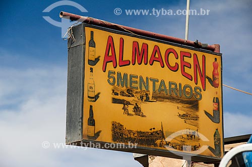  Plaque of commerce near to Uyuni Salt Flat  - Uyuni city - Potosi department - Bolivia