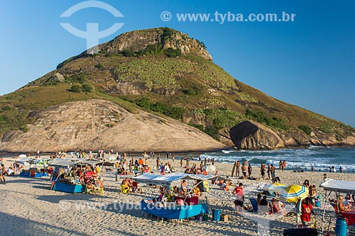  Bathers - Macumba Beach with the Pontal Rock in the background  - Rio de Janeiro city - Rio de Janeiro state (RJ) - Brazil