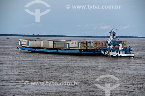  Ferry carrying containers - Amazonas River  - Parintins city - Amazonas state (AM) - Brazil