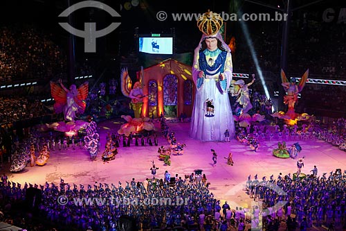  Caprichoso Boi (Capricious Ox) apresentation during the Parintins Folklore Festival - Amazonino Mendes Cultural Center and Sportive  - Parintins city - Amazonas state (AM) - Brazil