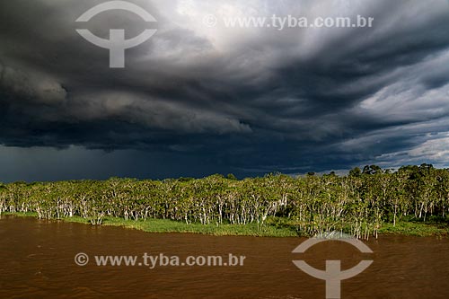  Rain clouds over the Amazonas River - between the cities of Urucurituba and Itacoatiara  - Urucurituba city - Amazonas state (AM) - Brazil