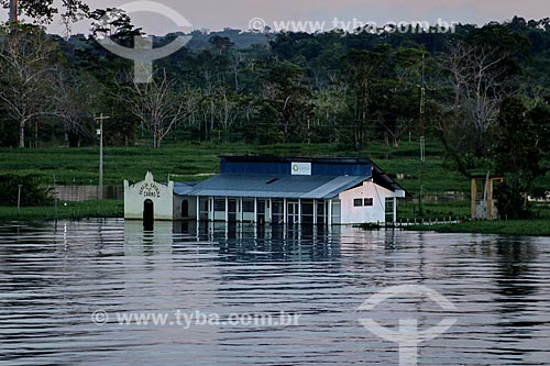  Church - Nossa Senhora do Carmo Riparian Community - on the banks of Amazonas River - during flood season  - Itacoatiara city - Amazonas state (AM) - Brazil