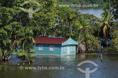  Nossa Senhora da Conceição Church - Riparian community on the banks of Amazonas River - during flood season  - Careiro da Varzea city - Amazonas state (AM) - Brazil