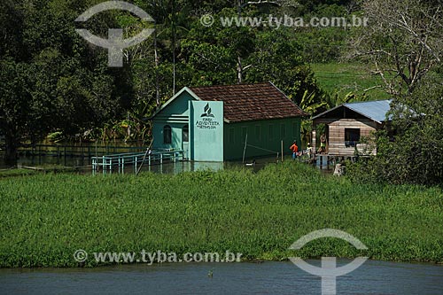  Seventh-day Adventist Church - Riparian community on the banks of Amazonas River - during flood season  - Careiro da Varzea city - Amazonas state (AM) - Brazil