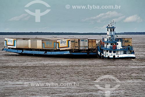  Ferry carrying containers - Amazonas River  - Parintins city - Amazonas state (AM) - Brazil