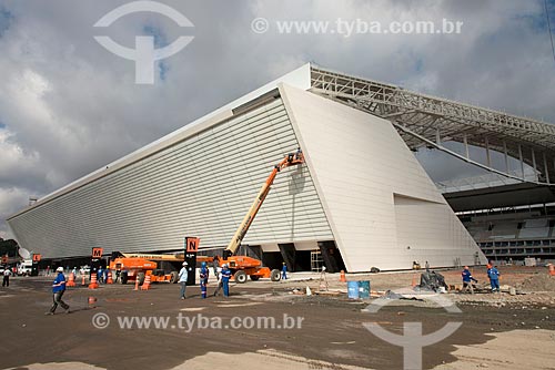  Construction site - entrance west of Arena Corinthians  - Sao Paulo city - Sao Paulo state (SP) - Brazil