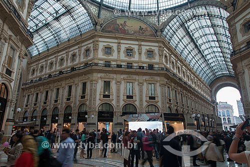  Inside of the Galleria Vittorio Emanuele II (1877) - one of the worlds oldest shopping malls  - Milan - Metropolitan City of Milan - Italy