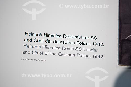  Photography Heinrich Himmler plaque - leader of the SS and Head of the German Police - part of the permanent collection of  Topographie des Terrors (Topography of Terror)  - Berlin city - Berlin state - Germany
