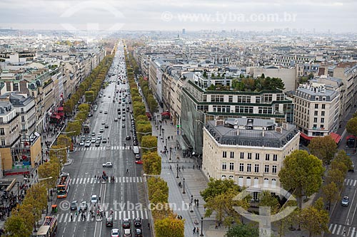  View of Avenue des Champs-Élysées form Arc de Triomphe  - Paris  - Paris department - France