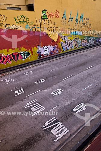  Graffiti near to entrance of the Conceicao Tunnel  - Porto Alegre city - Rio Grande do Sul state (RS) - Brazil