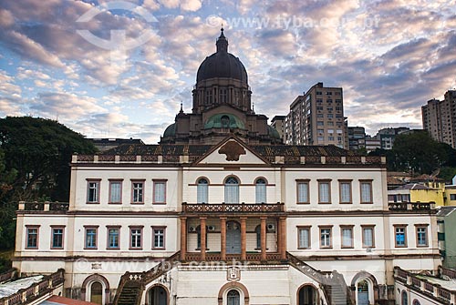  View of the Diocesan chancery of Porto Alegre city (1888) with the Metropolitan Cathedral of Porto Alegre (1929) in the background  - Porto Alegre city - Rio Grande do Sul state (RS) - Brazil