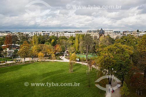 View of the Jardin dAcclimatation (Acclimatation Garden) from Louis Vuitton Foundation  - Paris - Paris department - France