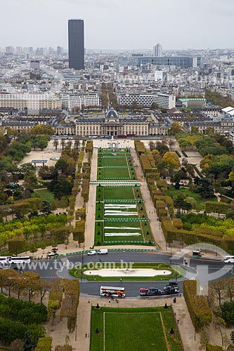  Top view of Champ de Mars (Field of Mars) from Eiffel Tower  - Paris - Paris department - France