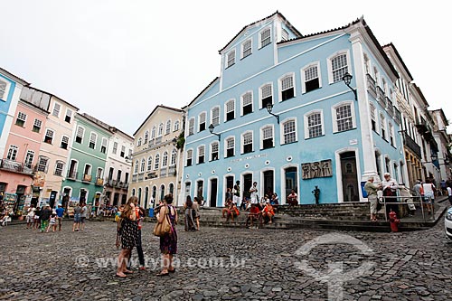  View of historic houses - Pelourinho with the Casa de Jorge Amado Foundation in the background  - Salvador city - Bahia state (BA) - Brazil