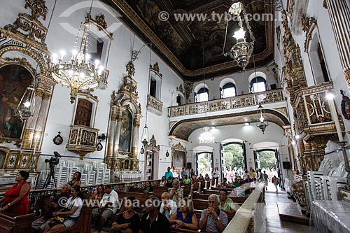  Inside of the Nosso Senhor do Bonfim Church (1754) during the Catholic mass  - Salvador city - Bahia state (BA) - Brazil