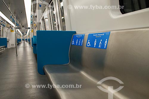 Inside of the new subway wagon - Line 1  - Rio de Janeiro city - Rio de Janeiro state (RJ) - Brazil
