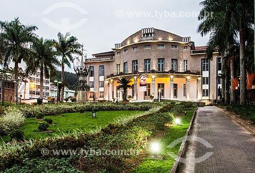  Facade of the Carlos Gomes Theater (1939) during the evening  - Blumenau city - Santa Catarina state (SC) - Brazil
