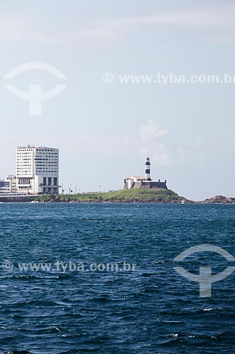  View of the Santo Antonio da Barra Fort (1702) from Todos os Santos Bay  - Salvador city - Bahia state (BA) - Brazil