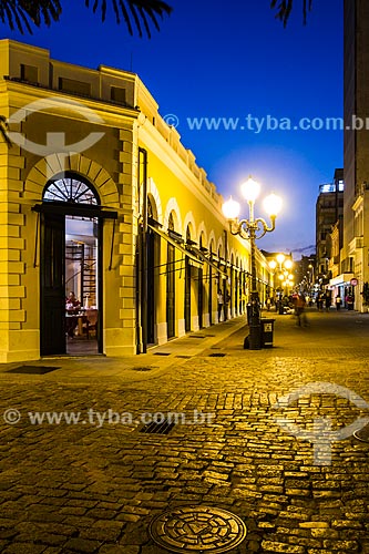 Conselheiro Mafra Street and City Public Market of Florianopolis (1899) at dusk  - Florianopolis city - Santa Catarina state (SC) - Brazil