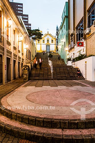  Escadaria do Rosario, a stairway that leads to Nossa Senhora do Rosario e Sao Benedito Church (1830) (in the background)  - Florianopolis city - Santa Catarina state (SC) - Brazil