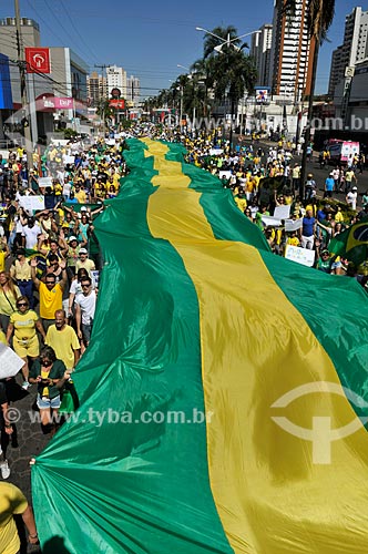  Manifestation against corruption and for the President Dilma Rousseff Impeachment  - Sao Jose do Rio Preto city - Sao Paulo state (SP) - Brazil