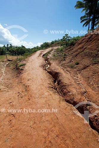  Dirt road with rain erosion  - Cairu city - Bahia state (BA) - Brazil