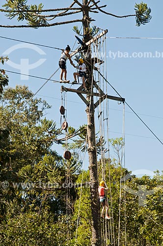 Young practicing canopy  - Bocaina de Minas city - Minas Gerais state (MG) - Brazil