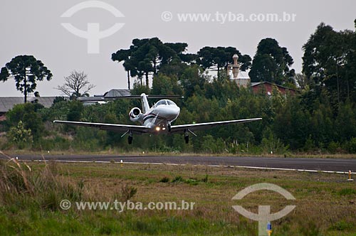  Plane landing - Canela airport  - Canela city - Rio Grande do Sul state (RS) - Brazil
