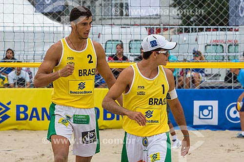  Players Guto and Saymo during the Rio Open - Beach Volleyball Circuit stage - test event to Olympic Games - Rio 2016 - Copacabana Beach  - Rio de Janeiro city - Rio de Janeiro state (RJ) - Brazil