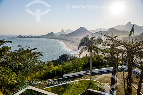  View of Leme Beach and Copacabana Beach from Duque de Caxias Fort with the Morro Dois Irmaos (Two Brothers Mountain) and Rock of Gavea in the background  - Rio de Janeiro city - Rio de Janeiro state (RJ) - Brazil