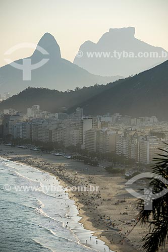  View of Leme Beach and Copacabana Beach from Duque de Caxias Fort with the Morro Dois Irmaos (Two Brothers Mountain) and Rock of Gavea in the background  - Rio de Janeiro city - Rio de Janeiro state (RJ) - Brazil
