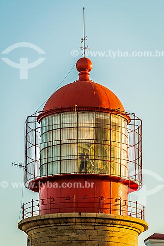  Detail of the lighthouse of cape St. Vincent - part of the Southwest Alentejo and Vicentine Coast Natural Park  - Vila do Bispo municipality - Faro district - Portugal