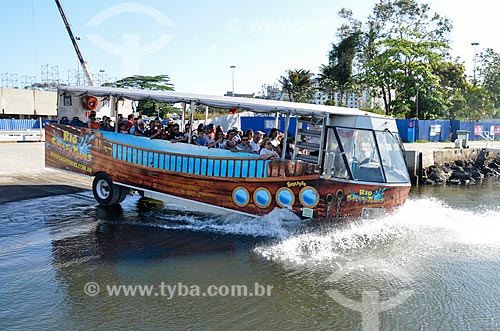  Detail of amphibious bus of the Splash Tours River - sightseeing tour system - joining at Guanabara Bay  - Rio de Janeiro city - Rio de Janeiro state (RJ) - Brazil