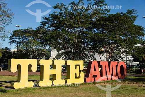  Placard that says: The Amo - Potycabana Park  - Teresina city - Piaui state (PI) - Brazil
