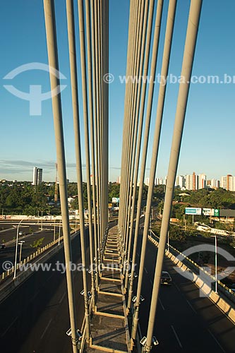  Detail of the Joao Isidoro Franca Cable-stayed Bridge (2010)  - Teresina city - Piaui state (PI) - Brazil