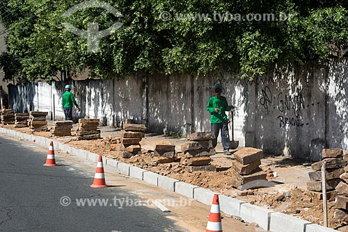 Sidewalk construction - City center neighborhood  - Teresina city - Piaui state (PI) - Brazil