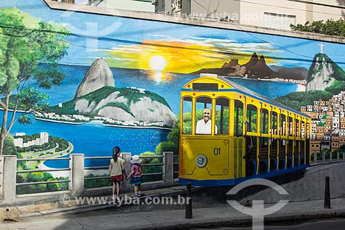  Wall with graffiti near to Curvelo Mountain - homage to Nelson Correa da Silva train driver, who died in the accident with the Santa Teresa Tram in 2011  - Rio de Janeiro city - Rio de Janeiro state (RJ) - Brazil