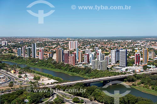  Aerial photo of the Juscelino Kubitschek Bridge (1957) - also known as Frei Serafim Avenue Bridge - over of Poti River  - Teresina city - Piaui state (PI) - Brazil