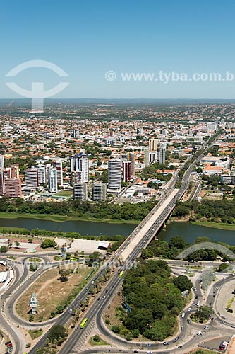  Aerial photo of the Juscelino Kubitschek Bridge (1957) - also known as Frei Serafim Avenue Bridge - over of Poti River  - Teresina city - Piaui state (PI) - Brazil