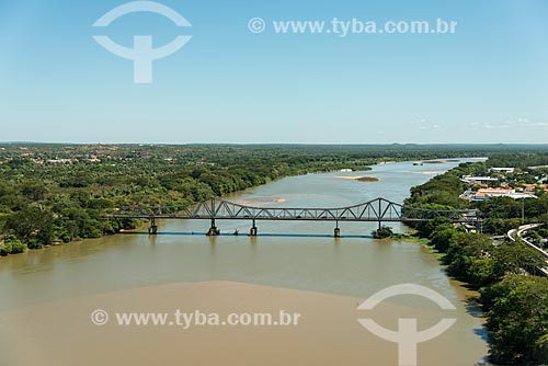  Aerial photo of the Joao Luis Ferreira Bridge - also known as Metal Bridge  - Teresina city - Piaui state (PI) - Brazil
