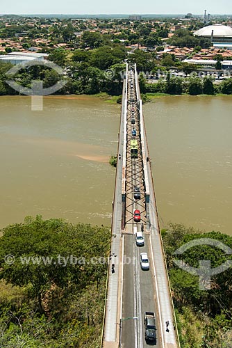  Aerial photo of the Joao Luis Ferreira Bridge - also known as Metal Bridge  - Teresina city - Piaui state (PI) - Brazil