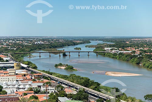  Aerial photo of the Presidente Jose Sarney Bridge - also known as Amizade Bridge (Friendship Bridge) - over of Parnaiba River  - Teresina city - Piaui state (PI) - Brazil