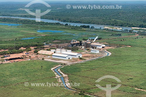  Aerial photo of Sugarcane plant - Teresina city rural zone - with the Parnaiba River in the background  - Teresina city - Piaui state (PI) - Brazil