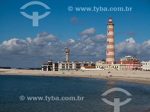  Barra Beach with the Aveiro Lighthouse (1893) - also known as Barra Lighthouse  - Ilhavo municipality - Aveiro district - Portugal