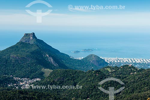  View of the Rock of Gavea and Barra da Tijuca neighborhood from Tijuca Peak  - Rio de Janeiro city - Rio de Janeiro state (RJ) - Brazil