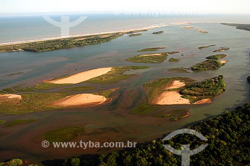  Doce River river mouth - Regencia district - before incoming of rejects from dam rupture of the Samarco company mining in Mariana city (MG)  - Linhares city - Espirito Santo state (ES) - Brazil