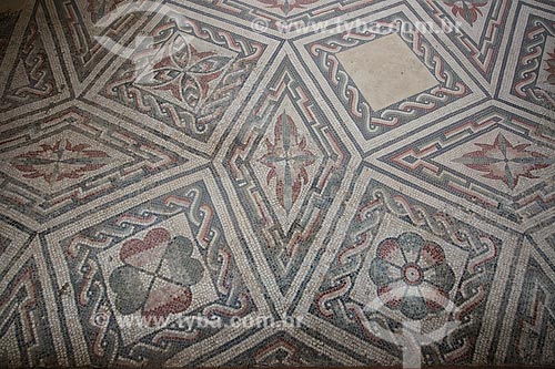  Detail of mosaic - Villa Romana del Casale - old palace building IV century  - Piazza Armerina city - Enna province - Italy
