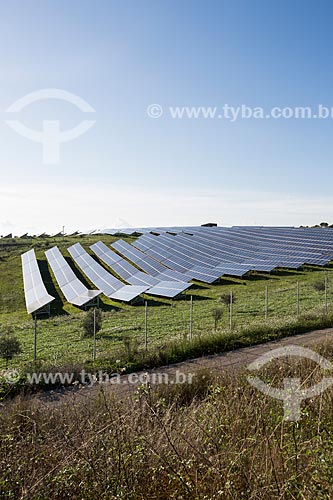  Solar photovoltaic modules on the banks of the SS 117 BIS highway  - San Cono city city - Catania province - Italy